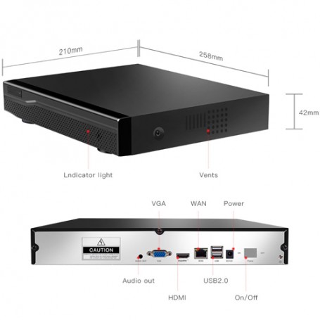 DIYtech NVR IP 16ch ONVIF compatible con Foscam