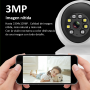 DIYTECH Cámara IP DIY-S49L  interior Wifi 1296P ,visión nocturna en color, visión 350°, detección de IA, alarma, bidireccional