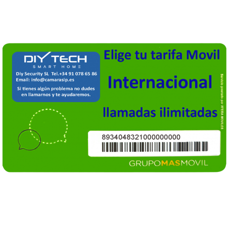 TARJETA SIM DIYTECH MOBILE Tarifa Móvil Internacional llamadas ilimit-