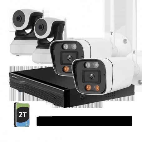 COMBO2 DIYTECH NVR IP 16ch ONVIF + DD 2T + 2 Cámaras DIY-24S + 2 Cámaras DIY-S58Q-UV