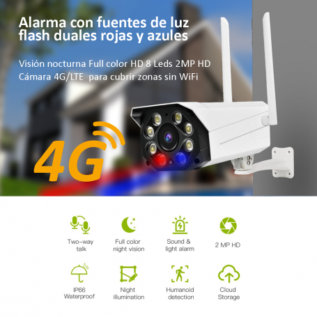 DIYTECH Cámara de vigilancia 4G DIY-G550 impermeable inteligente para exteriores conexión red 4G