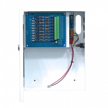 Fuente de alimentación CCTV 13.8V/10A 9 Salidas Conexión Batería 7-20Ah (no incluida) Folksafe