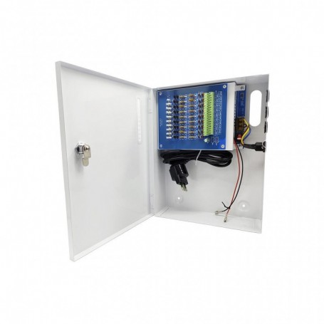 Fuente de alimentación CCTV 13.8V/20A 18 Salidas Conexión Batería 7-20Ah (no incluida) Folksafe