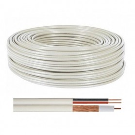Bobina de Cable Siamés 100m : RG-59 + Alimentación . Diámetro 6mm
