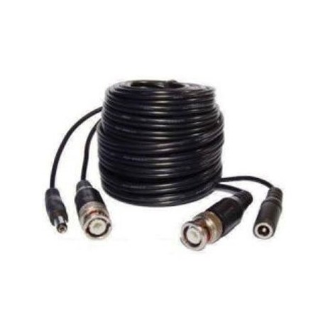 Cable coaxial para cámaras de seguridad vídeo y alimentación, 20 m