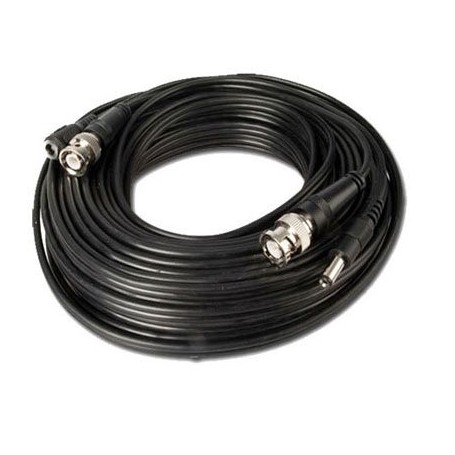 Cable coaxial para cámaras de seguridad vídeo y alimentación, 30 m