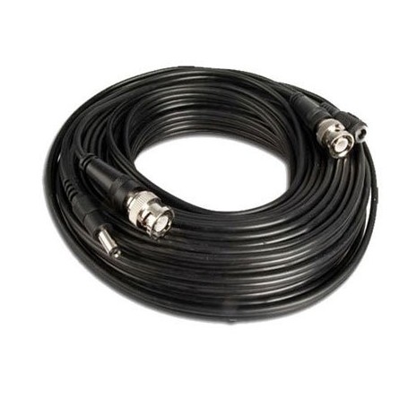 Cable coaxial para cámaras de seguridad vídeo y alimentación, 40 m