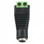 Conector DC hembra estándar con salida +/- de 2 terminales para alimentación