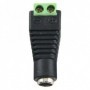 Conector DC hembra estándar con salida +/- de 2 terminales para alimentación