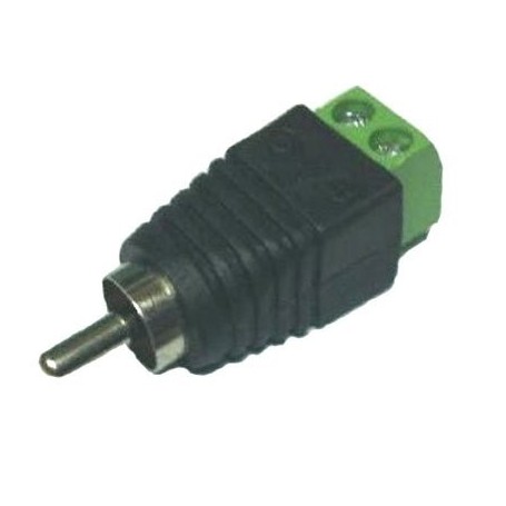 Conector DC macho RCA con salidas +/- de 2 terminales