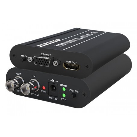Convertidor HD-TVI/CVI a HDMI y VGA Folksafe