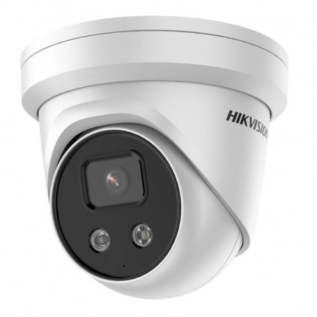 Cámara Turret IP 2MP 2.8mm Luz estroboscópica Advertencia sonora AcuSense WDR120 IR40 IP67 E/S Audio-Alarma Hikvision