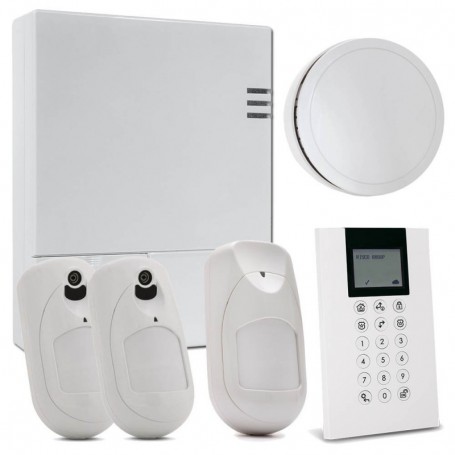 Kit de LightSYS Air con módulo 4G + 2 x Detector eyeWAVE con Cámara + Detector iWAVE Antimascotas + Sirena Interior + Teclado
