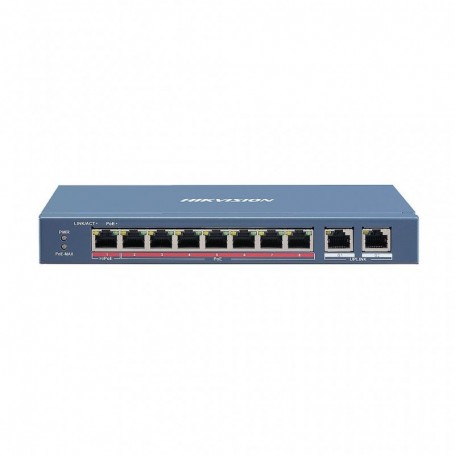 Switch inteligente Administrado 8 puertos 100Mbps PoE + 2 puertos RJ45 Gigabit Hi-Poe