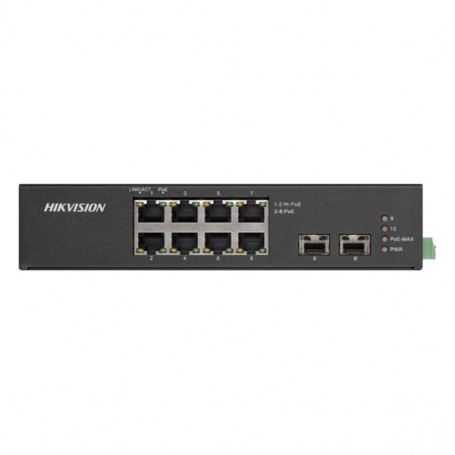 Switch Hi-PoE no administrado Gigabit 8 puertos Rango temperatura extendida Hikvision