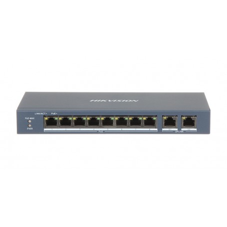 Switch POE 8 puertos 100Mbps 2P Gigabit RJ45 No gestionable Hikvision