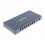Switch PoE 100Mbps 8 puertos 7P PoE 300m + 1P Hi-PoE 2P RJ45 Gigabit No gestionable Hikvision