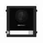 Videoportero modular dos hilos cámara 2MP Ojo pez Botón 2 relés IR Entrada alarma 4CH Audio bidireccional Hikvision