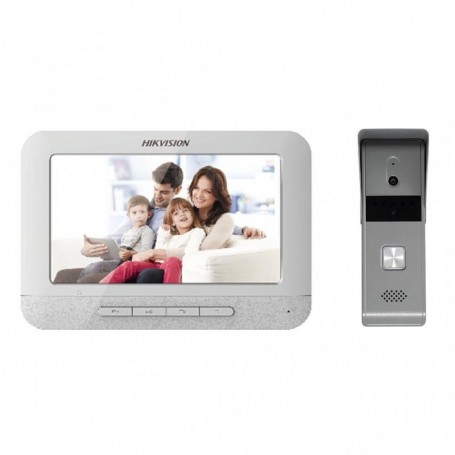 Kit Videoportero Analógico 4 hilos  TFT 7" 800 × 480 / Frente Calle exterior Cámara IP65 Aluminio Hikvision