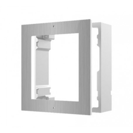 Caja de registro en superficie para 1 módulo de videoportero Hikvision acabado en acero inoxidable