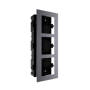 Panel frontal y caja de registro encastrada para 3 módulos de videoportero Hikvision