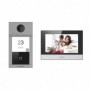 Kit de videoportero IP residencial Placa exterior Monitor switch PoE  4 puertos MicroSD 16GB