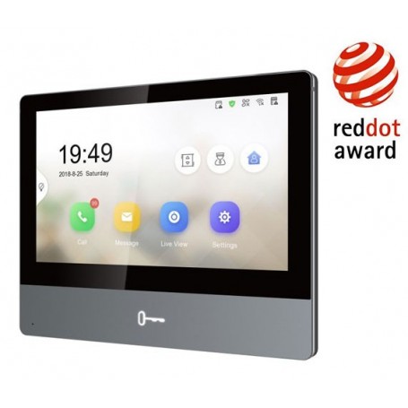 Monitor interior de 7" panel de metal Ethernet + WIFI. POE IP