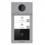 Placa calle Videoportero cámara 2MP 2 botones (2 apartamentos) Tarjeta MF Empotrado IK08 Aluminio Hikvision