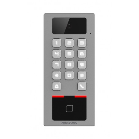 Terminal 2en1 Autónomo Exterior. Cámara 2MP. Control Acceso tarjeta/teclado y Videoportero APP Hik-Connect. Hikvision