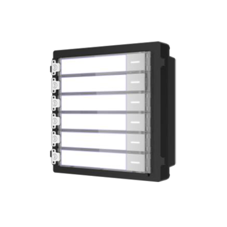 Módulo de 6 botones con etiquetas para videoportero modular IP superficie/empotrado Hikvision