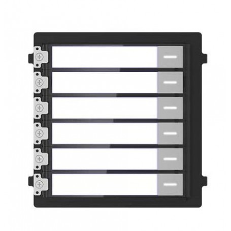 Módulo de videoportero modular 6 Botones/Etiquetas Acero inoxidable Hikvision