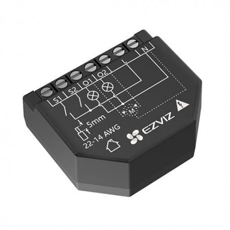 Relé WiFi Inteligente Negro Control inalámbrico de iluminación. Medición consumo eléctrico. Gestión de dos circuitos eléctricos