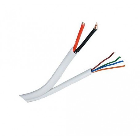 Bobina 100 m de Cable de Alarma Siamés de  6 hilos ( 4 x 0, 22 + 2 x 0,75 )