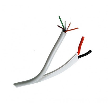 Bobina 100 m de Cable de Alarma Siamés de 8 hilos ( 6 x 0, 22 + 2 x 0,75 )