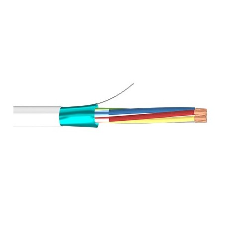Rollo 100m de cable flexible 4 hilos apantallado libre halógenos (4x0,22 AL/M HF)