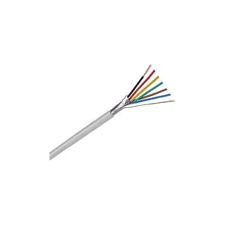 Rollo 100m de cable flexible 4+2 hilos apantallado libre halógenos (AL/M 4x0,22+2x0,75 HF)