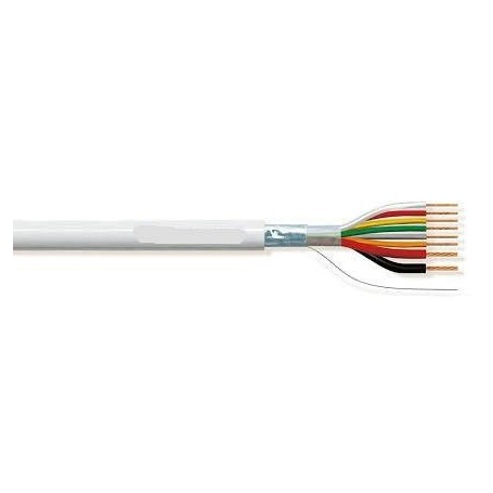 Rollo 100m de cable flexible 6+2 hilos apantallado libre halógenos (AL/M 6x0,22+2x0,75 HF)