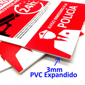 Cartel Alarma Conectada A4 PVC Expandido