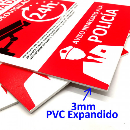 Cartel Alarma Conectada A4 PVC Expandido
